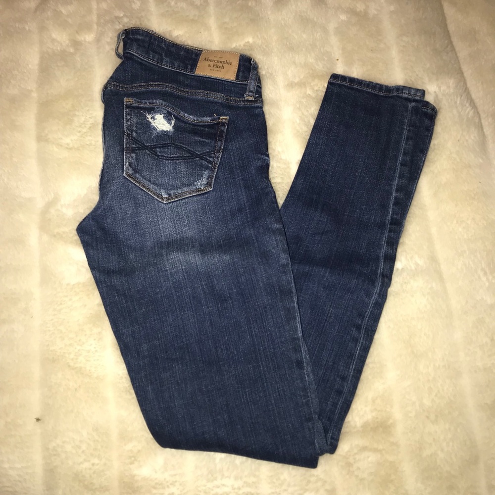 Abercrombie skinny ripped jeans